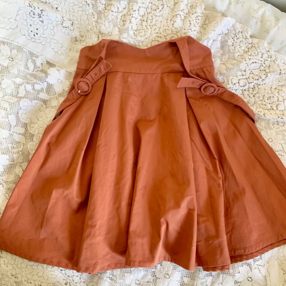 Rust Orange Suspender Skirt - Picture 5 of 6